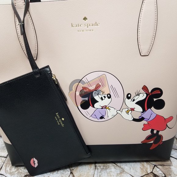 #bagsavenue FAST SHIPPING Minnie Mouse Black Reversible Pink Tote Kate Spade - Picture 9 of 16